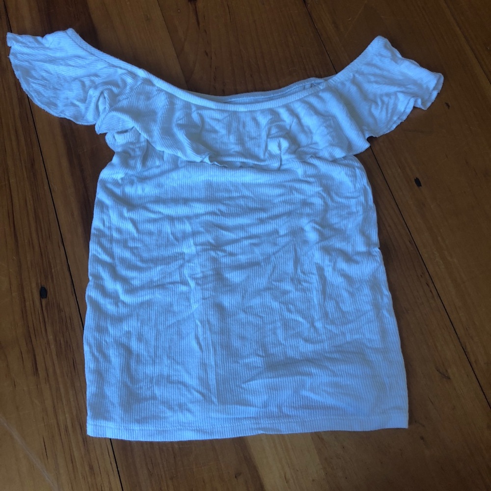 Off the shoulder white top